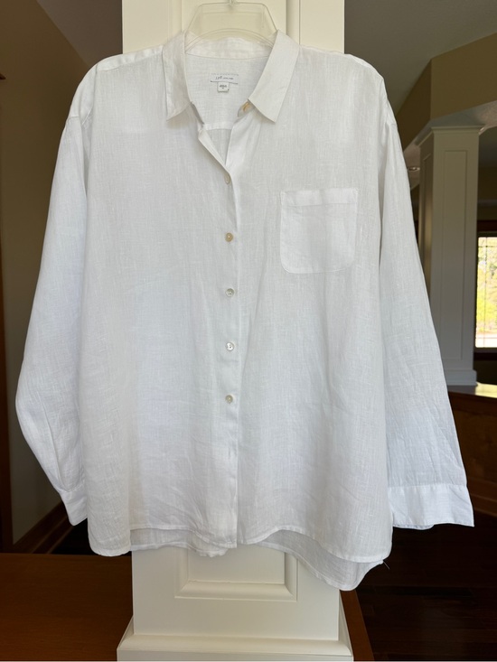 J. Jill Tops - J. Jill Love Linen 100% Women’s XL White Button-Up Shirt Airy Cool Classic
